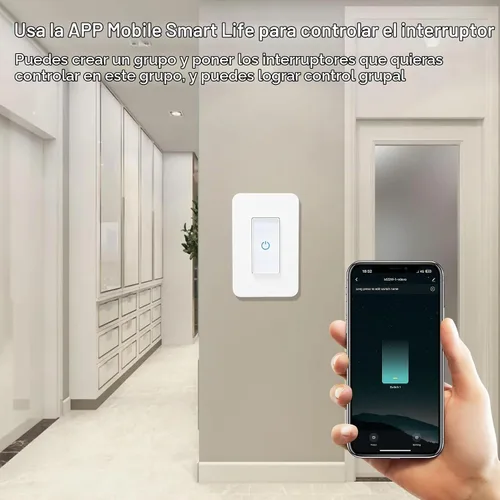 Vista 8 de Milfra Interruptor inteligente táctil - Polo único, interruptor de luz WiFi, compatible con Alexa y Asistente, requiere cable neutro, no necesita
