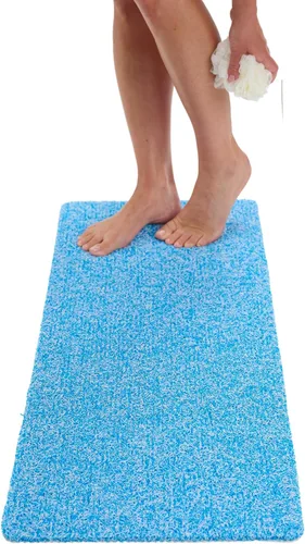 Vista 156 de Enkosi Alfombra de ducha antideslizante Loofah para suelos de ducha, bañera, baños, zonas húmedas, alfombrilla de baño acolchada con agujeros