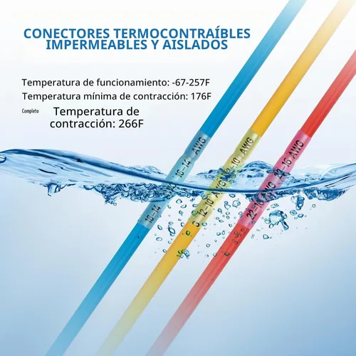Vista 6 de Conectores de Empalme Termorretráctiles, 200 Piezas 12-10 AWG Amarillos Conectores de Cable Eléctrico Impermeables Grado Marino Automotriz