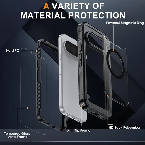 Vista 6 de GOLDJU Funda magnética para Google Pixel 11 Pro XL, color negro