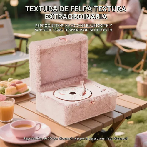Vista 6 de Reproductor de CD rosa mullido con Bluetooth, control remoto Rosa Peludo