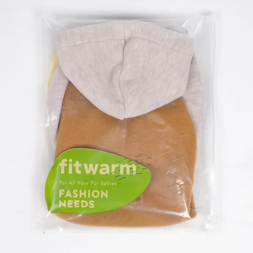 Vista 9 de Fitwarm - Sudadera con capucha para perros con bloques de color, ropa de invierno para perros pequeños niño niña, sudadera con capucha ligera