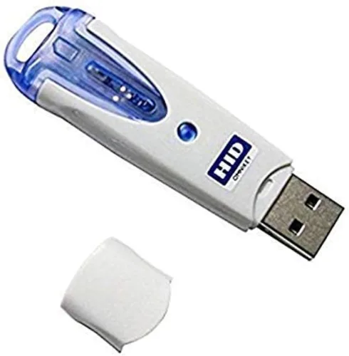 Vista 2 de HID OmniKey 6121 - Lector de tarjetas inteligentes USB móvil (R61210320-2) para tarjetas inteligentes de tamaño Sim