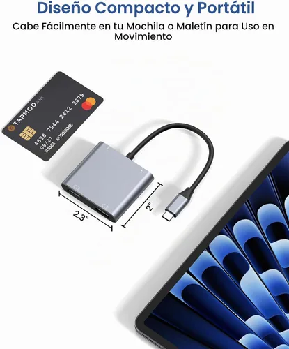 Vista 5 de Adaptador USB C a HDMI dual, divisor HDMI de 4K a 60Hz para monitores duales, pantalla extendida, carga PD de 100 W, puerto USB-A, Windows admite