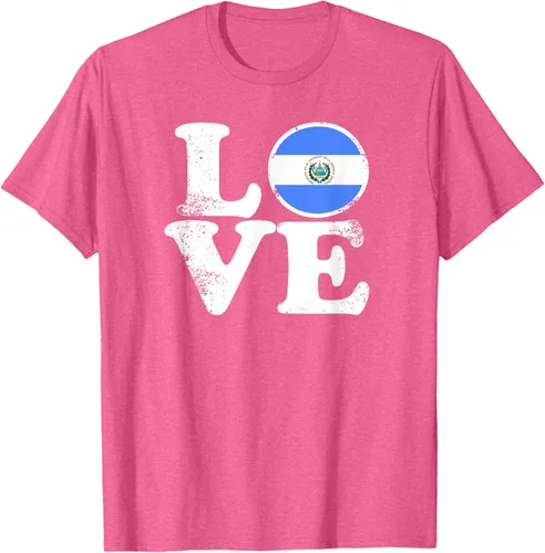 Vista 41 de Love El Salvador Flag tShirt Home Pride Distressed Tee T-Shirt