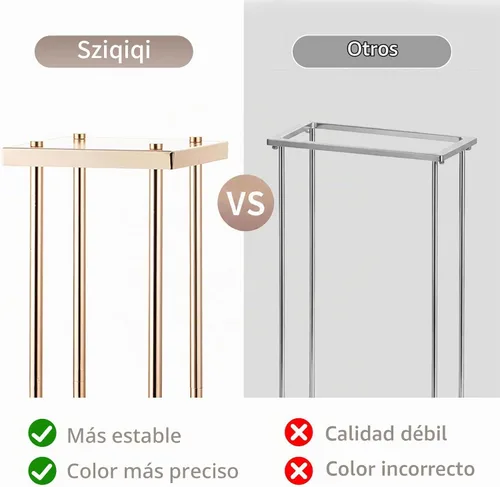 Vista 4 de Sziqiqi Jarrón dorado para centros de mesa de boda, jarrones de columna