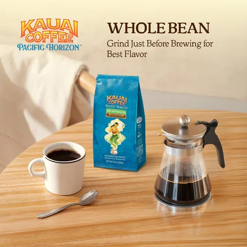 Vista 6 de Kauai Coffee Café de grano entero, suave, no amargo, arábica puro de tostado medio, notas florales y aroma brillante, cultivado en la granja de café