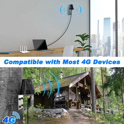 Vista 7 de Antena SMA impermeable 4G LTE mejorada para montaje en pared al aire libre, cable moldeado resistente de 10 pies para SPYPOINT Cell Link/Link Micro