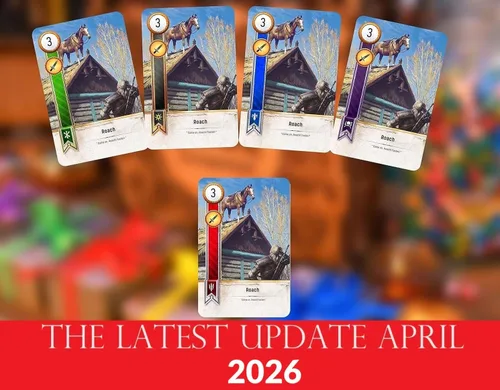 Vista 6 de Cartas Gwent (5 mazos, 527 cartas con 12 cartas de regla). Regalo para Navidad Total de 527 cartas más tapete de juego, mapa.