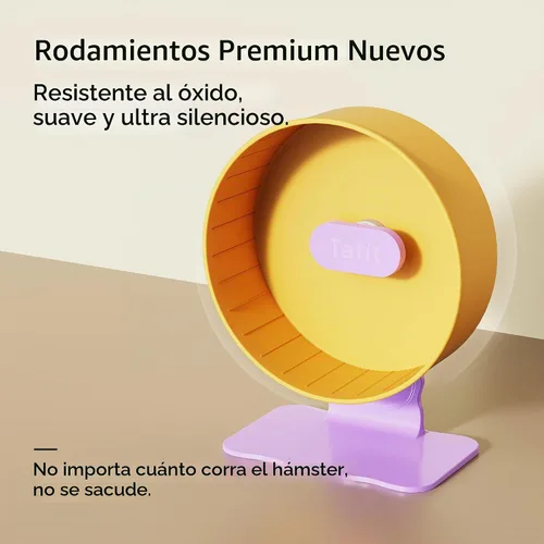 Vista 8 de Rueda de ejercicio para hámster súper silenciosa de Tafit – 8.66 pulgadas Verde aguacate