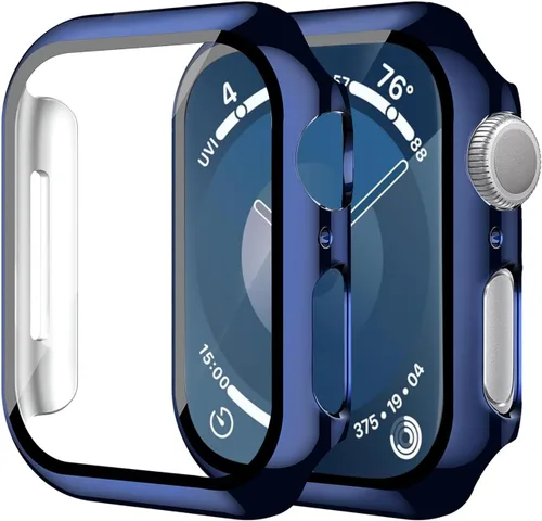 Vista 40 de Smiling Paquete de 2 fundas compatibles con Apple Watch Serie 3/Serie 2 de 1.49 pulgadas, protector de pantalla vidrio templado, carcasa rígida