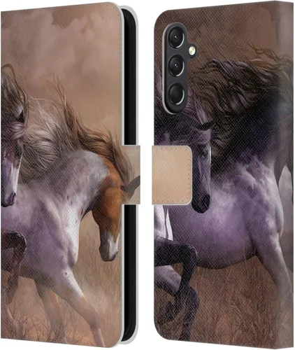 Vista 346 de Head Case Designs Officially Licensed Laurie Prindle A Morgan Christmas Western Stallion Leather Wallet Case Compatible with Samsung Galaxy A07 4G
