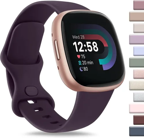 Vista 16 de AK Correa deportiva compatible con Fitbit Sense 2, Versa 4, Versa 3, correas clásicas de silicona suave para reloj inteligente, para mujeres