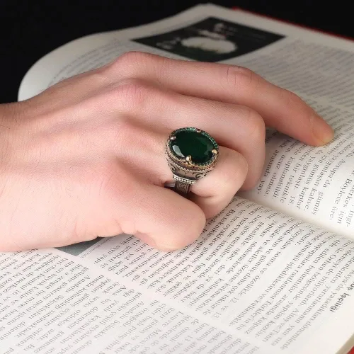 Vista 3 de BayVog Anillo de plata de ley 925 para hombre, anillo de plata de ley 925, hecho a mano, grabado a mano