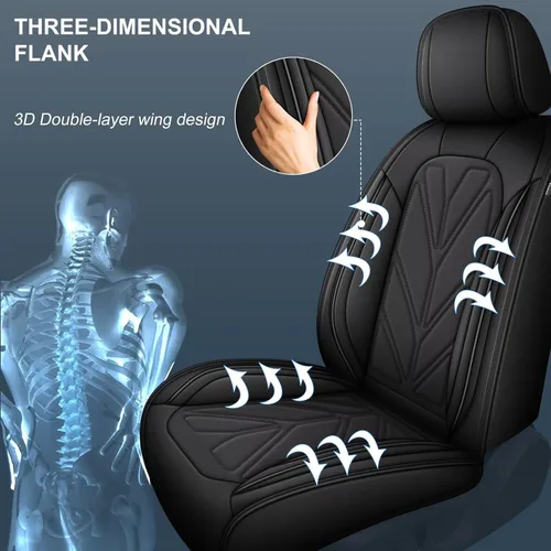 Vista 3 de DISUTOGO Fundas de asiento delantero de automóvil para Ford EcoSport 2018-2025, funda de asiento de cuero impermeable, cómodo protector de cojín