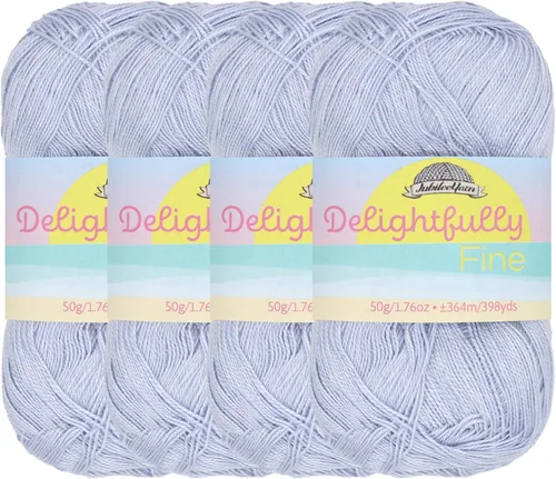 Vista 31 de JubileeYarn - Ovillo de hilo deliciosamente fino, 1.76 oz/madeja de rayón de bambú, color rosa polvo, 4 madejas