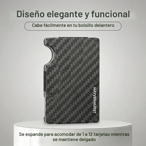 Vista 2 de Hayvenhurst Cartera para hombre – Cartera para hombre de diseño reinventado – Funda delgada, minimalista y sin costuras, bloquea escáneres RFID