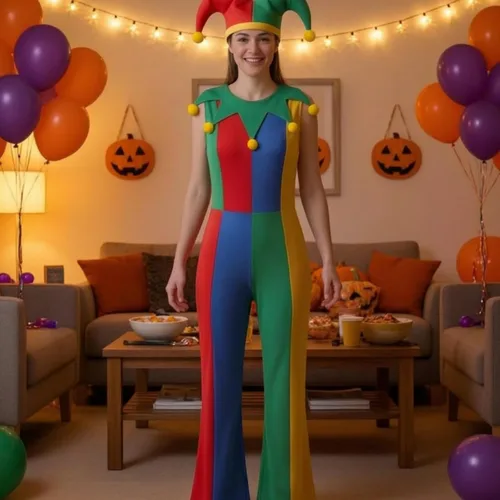 Vista 2 de Halloween Clown Fool Costume, style to 2, Kids 120