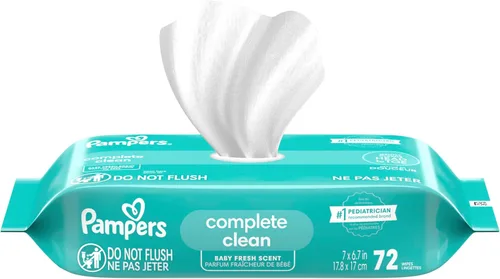 Vista 8 de Pampers Toallitas para bebé, limpieza completa con aroma fresco para bebé, limpia suavemente de la cabeza a los pies, 864 en total