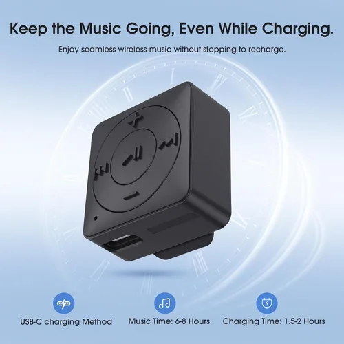 Vista 4 de MIPEACE Adaptador Bluetooth para auriculares, receptor Bluetooth auxiliar de 0.138 in con Bluetooth 5.3, llamadas manos libres, micrófono integrado