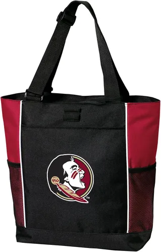 Vista 10 de Broad Bay Florida State Tote Bags Official FSU Game Day Bag Florida State Logo, 600D Polyester Canvas, Adjustable Web Handles, Front Pocket, Side