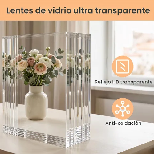 Vista 7 de JISOSO - Espejo de baño negro de 20x30 pulgadas con marco de metal negro, espejo de tocador rectangular redondeado con acabado mate para pared