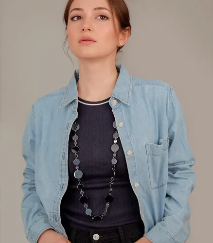 Vista 7 de BULINLIN Collar largo de plata en capas para mujer, collar de cadena de suéter con cuentas de piedra turquesa para mujer, joyería de disfraces