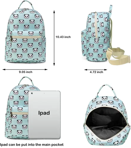 Vista 2 de Linda mochila mini de 10 pulgadas para niños y adultos, Panda, 40 ES