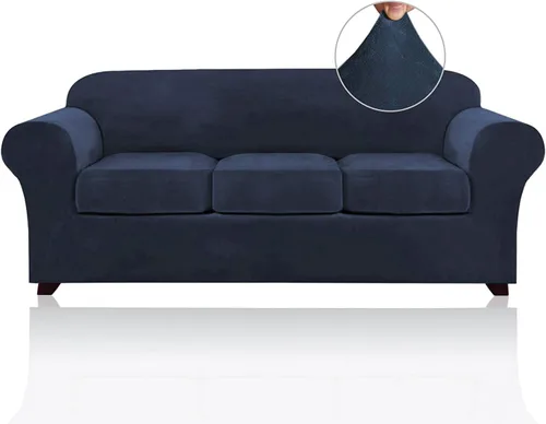 Vista 42 de PrinceDeco Funda de terciopelo para sofá de 2 plazas, fundas de sofá de 3 piezas para perros, fundas lavables para sofá biplaza de hasta 72