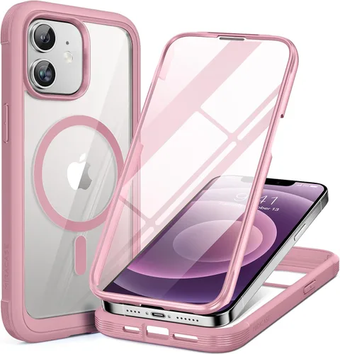 Vista 142 de Miracase - Funda magnética para iPhone 13 Pro Max de 6.7 pulgadas (compatible con MagSafe), transparente, completo, protector de pantalla de vidrio