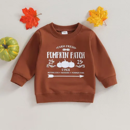 Vista 2 de Sudadera de manga larga con estampado de letras y estampado de letras para niños pequeños, para otoño e invierno