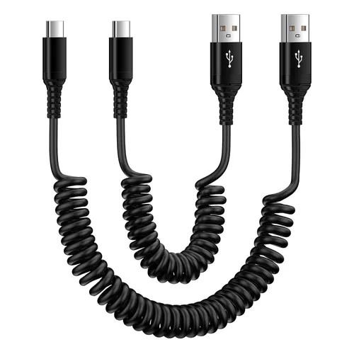 Vista 9 de Cable USB A a USB tipo C S25 Cable de carga ultra rápido para automóvil Android Auto, cable rápido retráctil de 3 pies para Samsung Galaxy