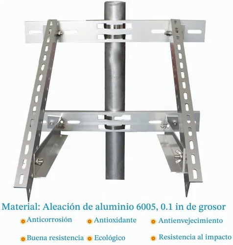 Vista 4 de Soporte de montaje en panel solar Kit de soportes de poste de hasta 30 W (poste no incluido)