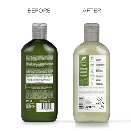 Vista 8 de DR ORGANIC - Champú y acondicionador 2 en 1 de aceite de cáñamo para cabello fino, para hombres y mujeres, natural, vegano, libre de crueldad, sin