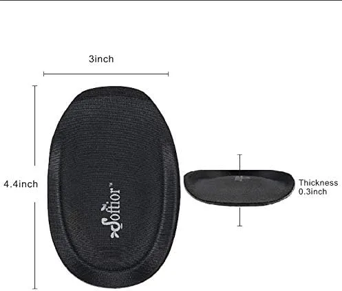Vista 4 de Cojines de talón de espuma viscoelástica cómodos para caminar plano, zapatos de barco, botas, paquete de 2 pares, Negro