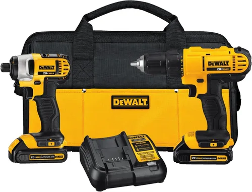 Vista 4 de DEWALT Juego de herramientas mecánicas, taladro/controlador y destornillador de impacto (DCK240C2)