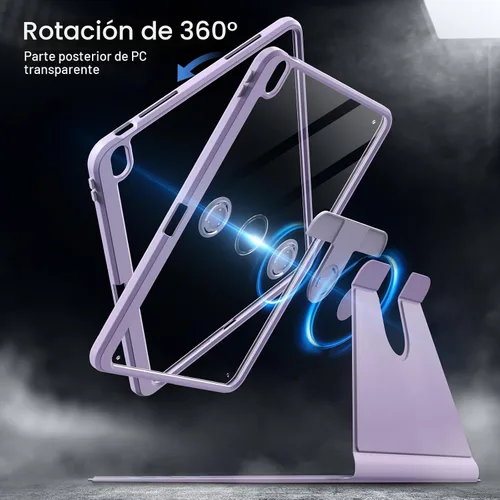 Vista 3 de JETech Funda giratoria de 360° para iPad Air de 13" M4/M3/M2, color morado Púrpura