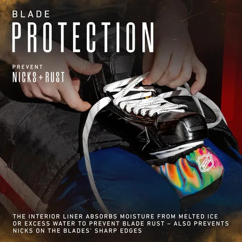 Vista 4 de Franklin Sports Protecciones para patines de hockey NHL - Cubiertas para cuchillas de patines de hockey para adultos y jóvenes - Reservorios