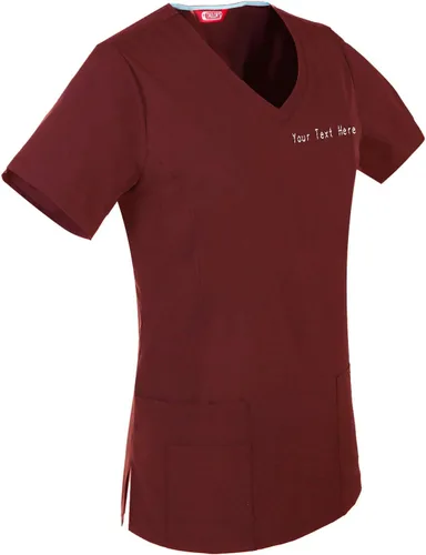 Vista 15 de Camiseta médica bordada para mujer personalizada con tu texto Manzana Verde (Apple Green)
