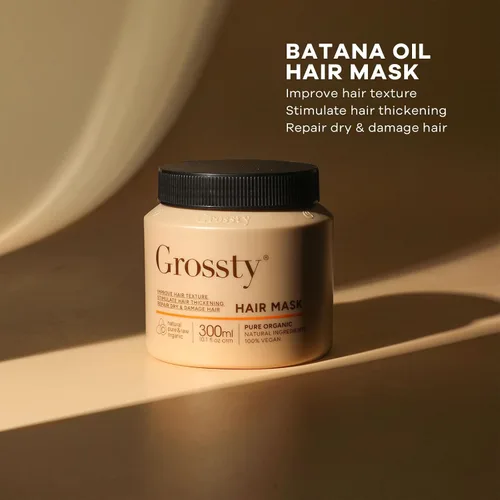 Vista 2 de Grossty Batana Oil Mascarilla para cabello seco y dañado Promueve el crecimiento saludable Nutrición profunda y reparación Estimula