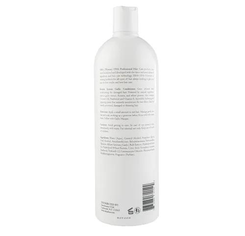 Vista 2 de Acondicionador de ajo, 32 onzas líquidas, impregnado con queratina y extracto de ajo para cabello adelgazado dañado, detiene la pérdida de cabello