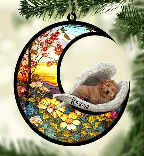 Vista 18 de Atrapasoles conmemorativo personalizado para perros, adorno navideño de Airedale Terrier, recuerdo por pérdida de mascota, regalos conmemorativos
