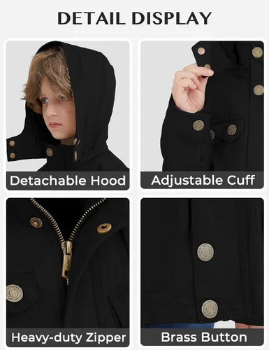 Vista 5 de WenVen - Chaqueta de algodón ligero con capucha para niño