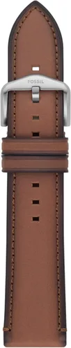 Vista 13 de Fossil Correa de reloj de piel LiteHide™ marrón oscuro de 0.866 in para hombre Cuero negro/Plateado