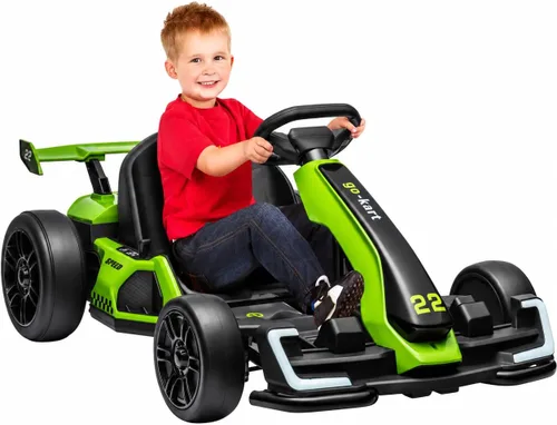 Vista 11 de Kart eléctrico Drift Go Kart de 24 V para niños, color rojo