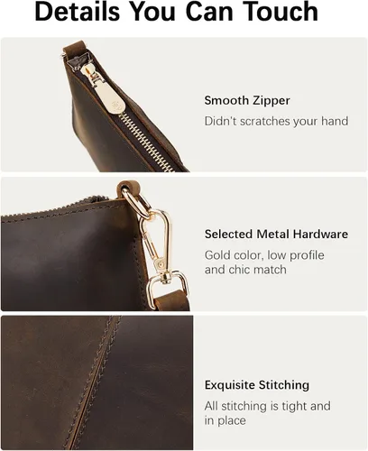 Vista 6 de BOSTANTEN Monederos pequeños para mujer, bolsos cruzados de cuero, monederos de mano, sobre
