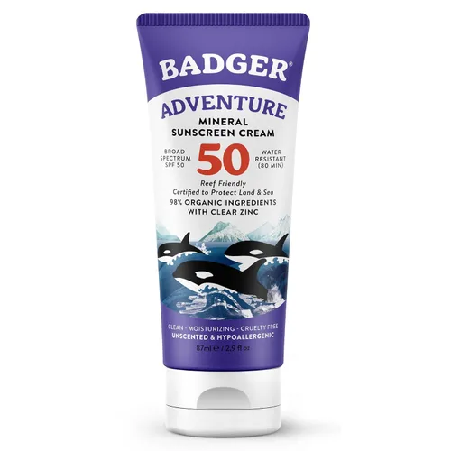 Vista 12 de Badger Protector solar biodegradable seguro para arrecifes, protector solar mineral SPF 50, 98% ingredientes orgánicos, sin perfume, resistente al