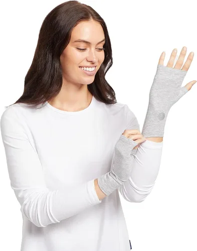 Vista 10 de Solbari Fundas de mano unisex UPF 50+, transpirables, protección UV, guantes de conducción sin dedos para piel sensible, accesorio al aire libre