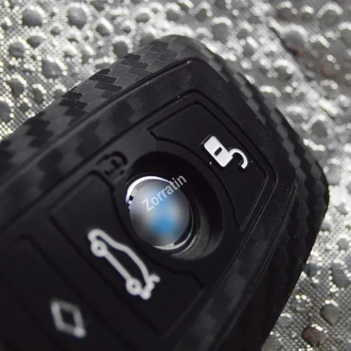 Vista 3 de Funda de silicona para llavero de carbono 3D para BMW 2 5 6 7 Series X1 X2 X3 X5 X6 M