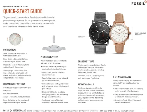 Vista 9 de Fossil Reloj inteligente híbrido Q Grant humo acero inoxidable, talla única , Gris humo